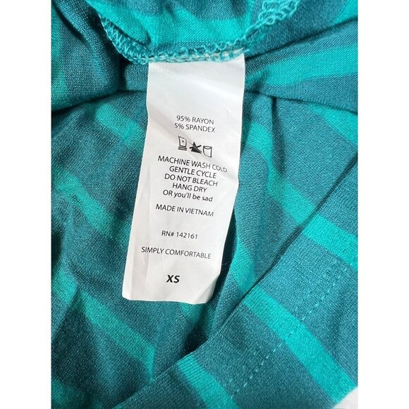 Lularoe Women's Turquoise Striped Dress - Picture 4 of 6